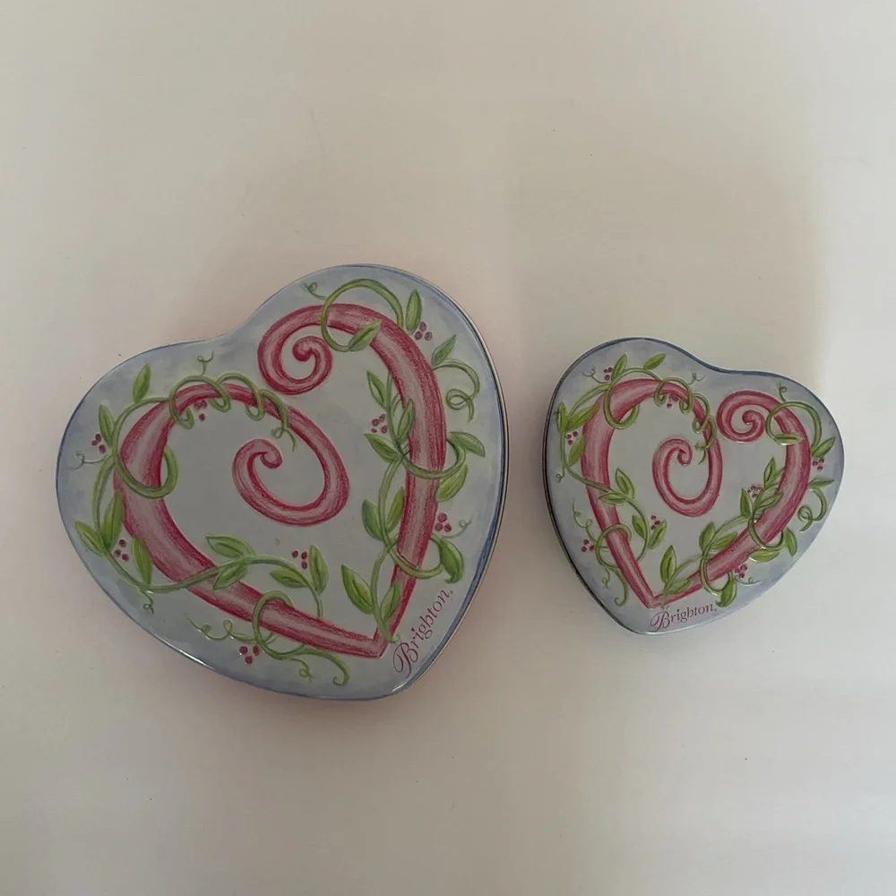 Brighton Heart Shaped Jewelry Tins Set of Two